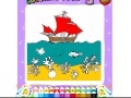 Game Ship on the sea coloring