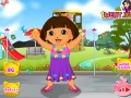 Game Dora out to park. Dressup