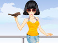 Game Fashion Girl And Cute Birds