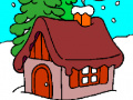 Game House in Winter Forest Coloring