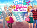 Cluiche Elsa and Barbie Date Fashion