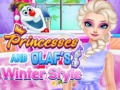 Cluiche Princesses And Olaf's Winter Style