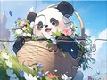 Cluiche Jigsaw Puzzle: Blanket Panda