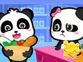 Cluiche Jigsaw Puzzle: Baby Panda Supermarket