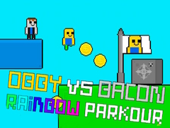 Game Obby vs Bacon Rainbow Parkour