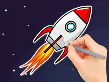 Game Coloring Book: Flying Rocket online.