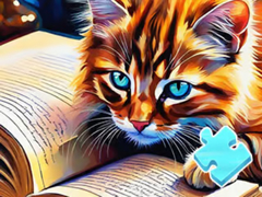 Game Jigsaw Puzzle: Cat Reading