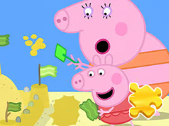 Game Jigsaw Puzzle: Peppa Pig Making Sand