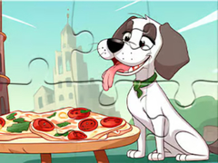 Game Jigsaw Puzzle: Dog Eating Pizza