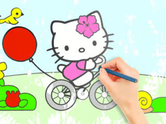 Game Coloring Book: Hello Kitty Cycling