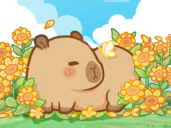 Game Jigsaw Puzzle: Capybara In Sunflowers