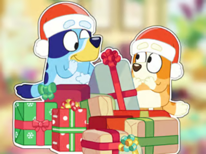 Game Jigsaw Puzzle: Bluey Christmas Unboxing online.