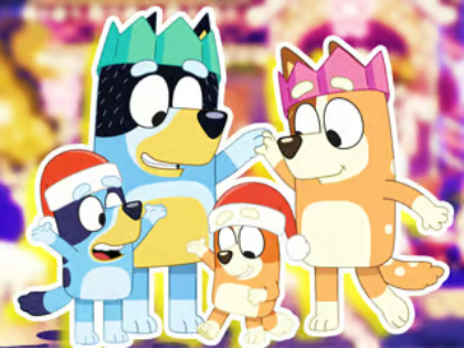 Game Jigsaw Puzzle: Bluey Family Xmas Eve online.