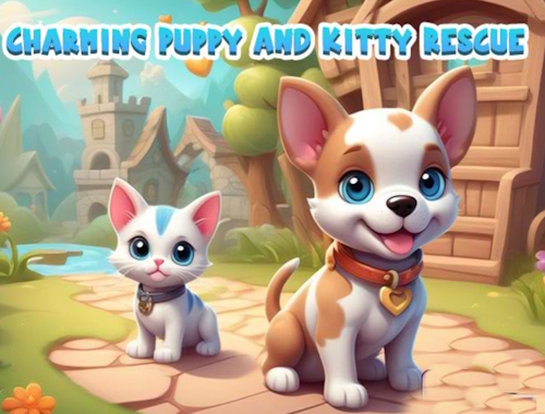 Game Charming Puppy And Kitty Rescue online.