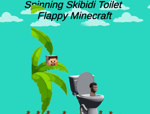 Game Spinning Skibidi Toilet Flappy Minecraft online.