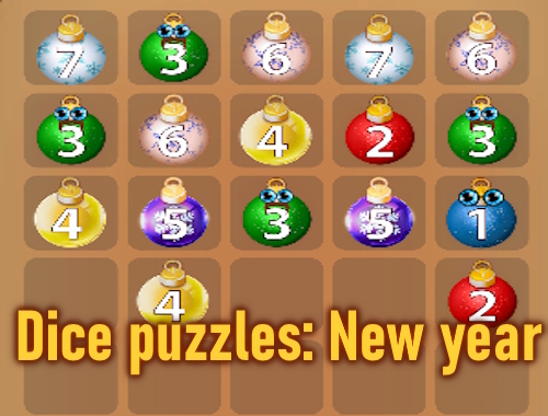 Game Dice puzzles: New year online.
