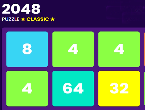 Game 2048 puzzle Cassic online.