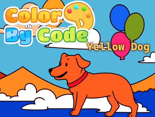 Game Color By Code: Yellow Dog online.