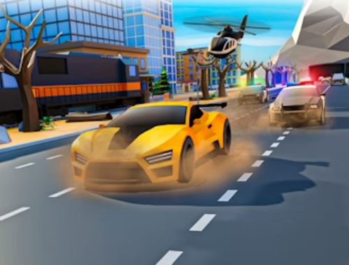 Game Police Car Chase ZigZag Escape 3D online