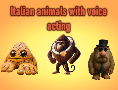 Game Italian animals with voice acting online.