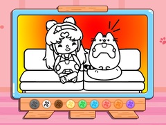 Game Coloring Book: Toca Life With Pusheen