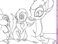 Game Bambi, Flower, and Thumper Coloring
