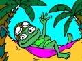 Game Coloring: Crazy frog in a hammock