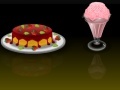 Game Cheese cake and apple ice cream