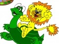 Game Lion cub and a large turtle