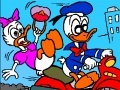 Game Donald Duck on a motorcycle