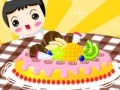 Game Kids cake with fruit